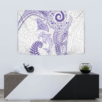Aotearoa Maori Sea Animals Tribal Tapestry Manta Ray and Shark Moko Pattern Purple Color LT03 - Polynesian Pride