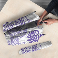 Aotearoa Maori Sea Animals Tribal Umbrella Manta Ray and Shark Moko Pattern Purple Color LT03 - Polynesian Pride