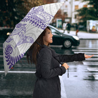 Aotearoa Maori Sea Animals Tribal Umbrella Manta Ray and Shark Moko Pattern Purple Color LT03 - Polynesian Pride