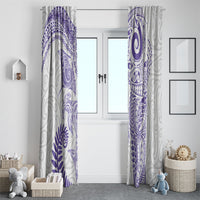 Aotearoa Maori Sea Animals Tribal Window Curtain Manta Ray and Shark Moko Pattern Purple Color LT03 - Polynesian Pride