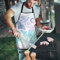 Aotearoa Maori Sea Animals Tribal Apron Manta Ray and Shark Moko Pattern Sweet Pastel