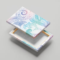 Aotearoa Maori Sea Animals Tribal Canvas Wall Art Manta Ray and Shark Moko Pattern Sweet Pastel LT03 - Polynesian Pride
