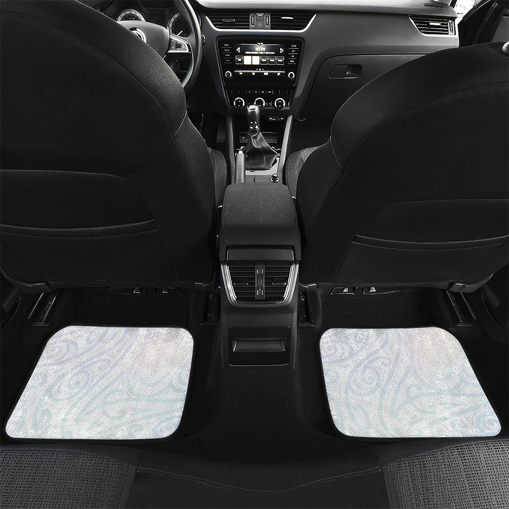 Aotearoa Maori Sea Animals Tribal Car Mats Manta Ray and Shark Moko Pattern Sweet Pastel LT03 Set 2pcs - Back Multicolor - Polynesian Pride