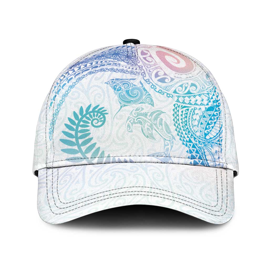 Aotearoa Maori Sea Animals Tribal Classic Cap Manta Ray and Shark Moko Pattern Sweet Pastel LT03 Universal Fit Multicolor - Polynesian Pride