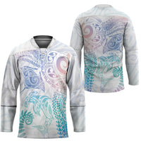Aotearoa Maori Sea Animals Tribal Hockey Jersey Manta Ray and Shark Moko Pattern Sweet Pastel LT03 - Polynesian Pride