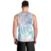 Aotearoa Maori Sea Animals Tribal Men Tank Top Manta Ray and Shark Moko Pattern Sweet Pastel LT03 - Polynesian Pride