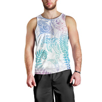Aotearoa Maori Sea Animals Tribal Men Tank Top Manta Ray and Shark Moko Pattern Sweet Pastel LT03 - Polynesian Pride