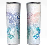 Aotearoa Maori Sea Animals Tribal Skinny Tumbler Manta Ray and Shark Moko Pattern Sweet Pastel LT03 Multicolor - Polynesian Pride