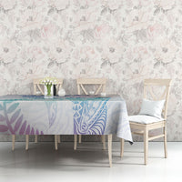 Aotearoa Maori Sea Animals Tribal Tablecloth Manta Ray and Shark Moko Pattern Sweet Pastel