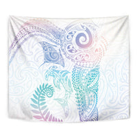 Aotearoa Maori Sea Animals Tribal Tapestry Manta Ray and Shark Moko Pattern Sweet Pastel