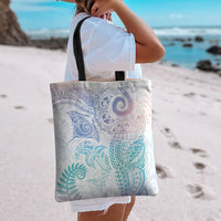 Aotearoa Maori Sea Animals Tribal Tote Bag Manta Ray and Shark Moko Pattern Sweet Pastel LT03 - Polynesian Pride