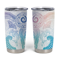 Aotearoa Maori Sea Animals Tribal Tumbler Cup Manta Ray and Shark Moko Pattern Sweet Pastel LT03 Multicolor - Polynesian Pride