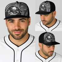 Hawaiian Manta Ray Tribal Baseball Net Cap Polynesian Art Motifs Black Color LT03 - Polynesian Pride