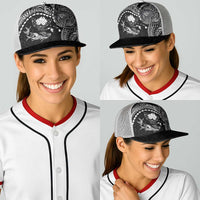 Hawaiian Manta Ray Tribal Baseball Net Cap Polynesian Art Motifs Black Color LT03 - Polynesian Pride