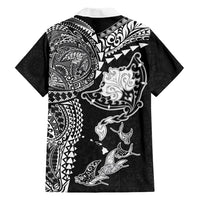 Hawaiian Manta Ray Tribal Hawaiian Shirt Polynesian Art Motifs Black Color LT03 - Polynesian Pride