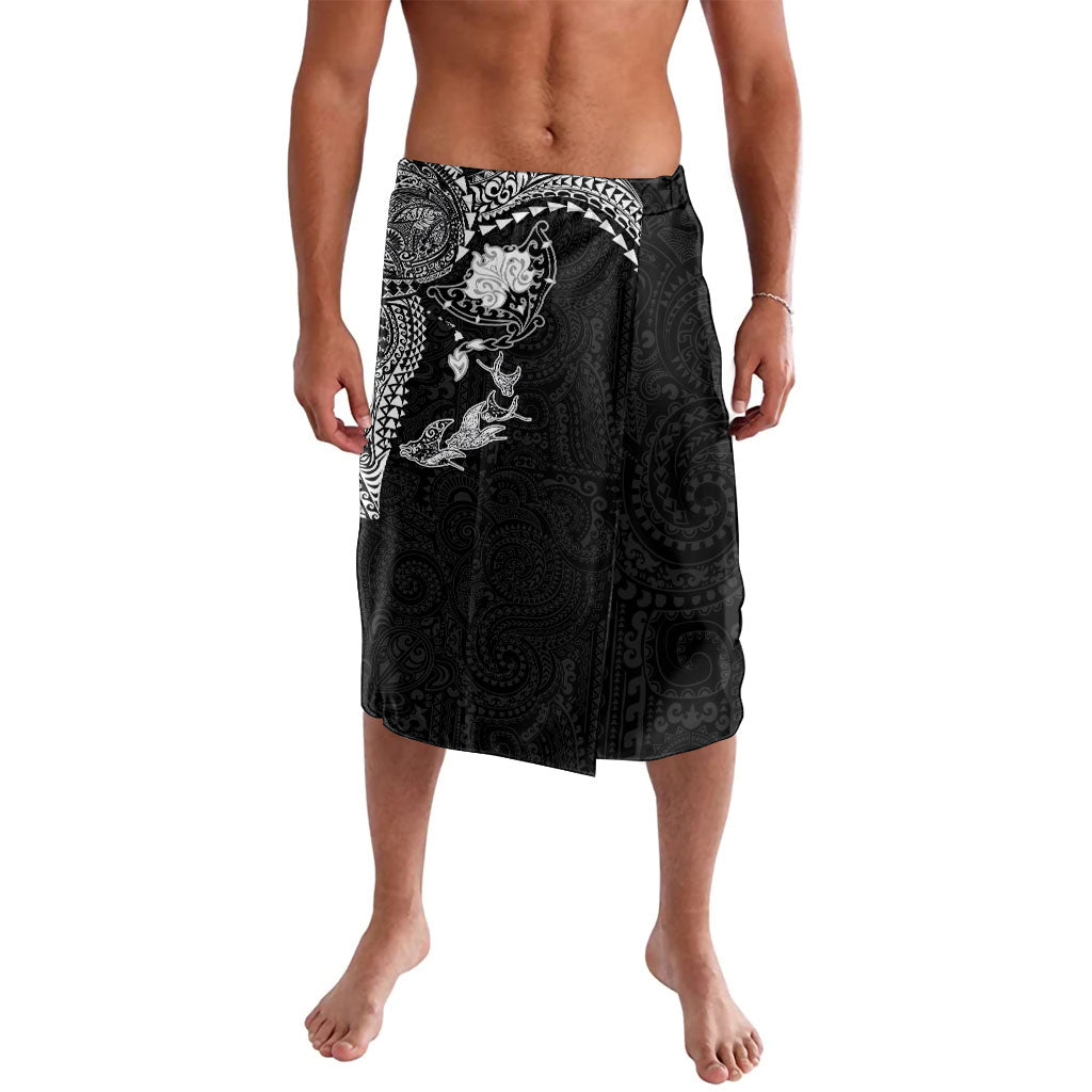 Hawaiian Manta Ray Tribal Lavalava Polynesian Art Motifs Black Color