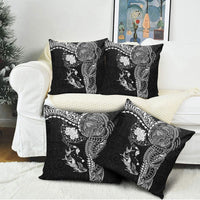 Hawaiian Manta Ray Tribal Pillow Cover Polynesian Art Motifs Black Color LT03 - Polynesian Pride