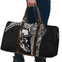 Hawaiian Manta Ray Tribal Travel Bag Polynesian Art Motifs Black Color LT03 - Polynesian Pride