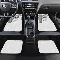 Hawaiian Manta Ray Tribal Car Mats Polynesian Art Motifs White Color