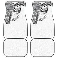 Hawaiian Manta Ray Tribal Car Mats Polynesian Art Motifs White Color