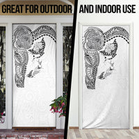 Hawaiian Manta Ray Tribal Door Cover Polynesian Art Motifs White Color LT03 - Polynesian Pride