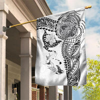 Hawaiian Manta Ray Tribal Garden Flag Polynesian Art Motifs White Color
