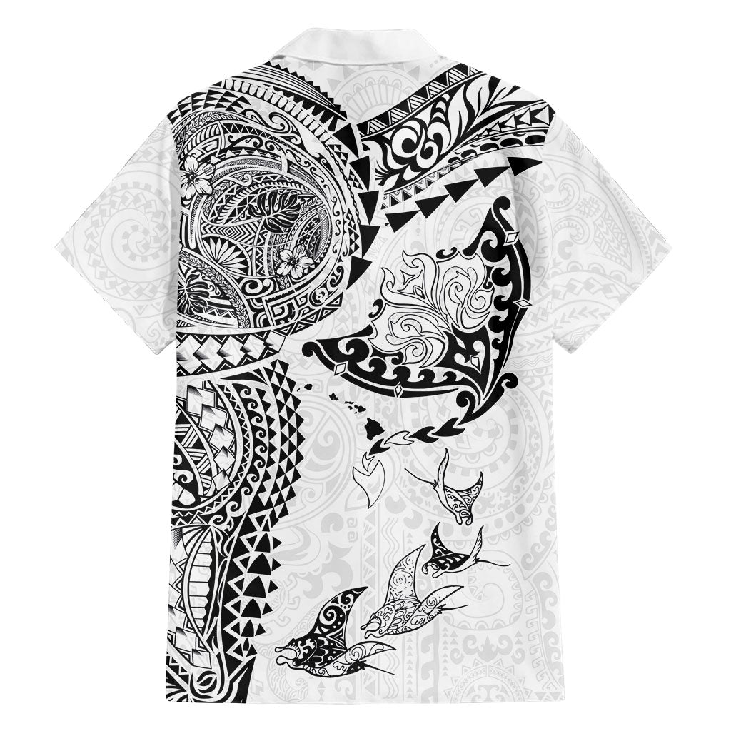 Hawaiian Manta Ray Tribal Hawaiian Shirt Polynesian Art Motifs White Color LT03 - Polynesian Pride