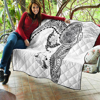 Hawaiian Manta Ray Tribal Quilt Polynesian Art Motifs White Color