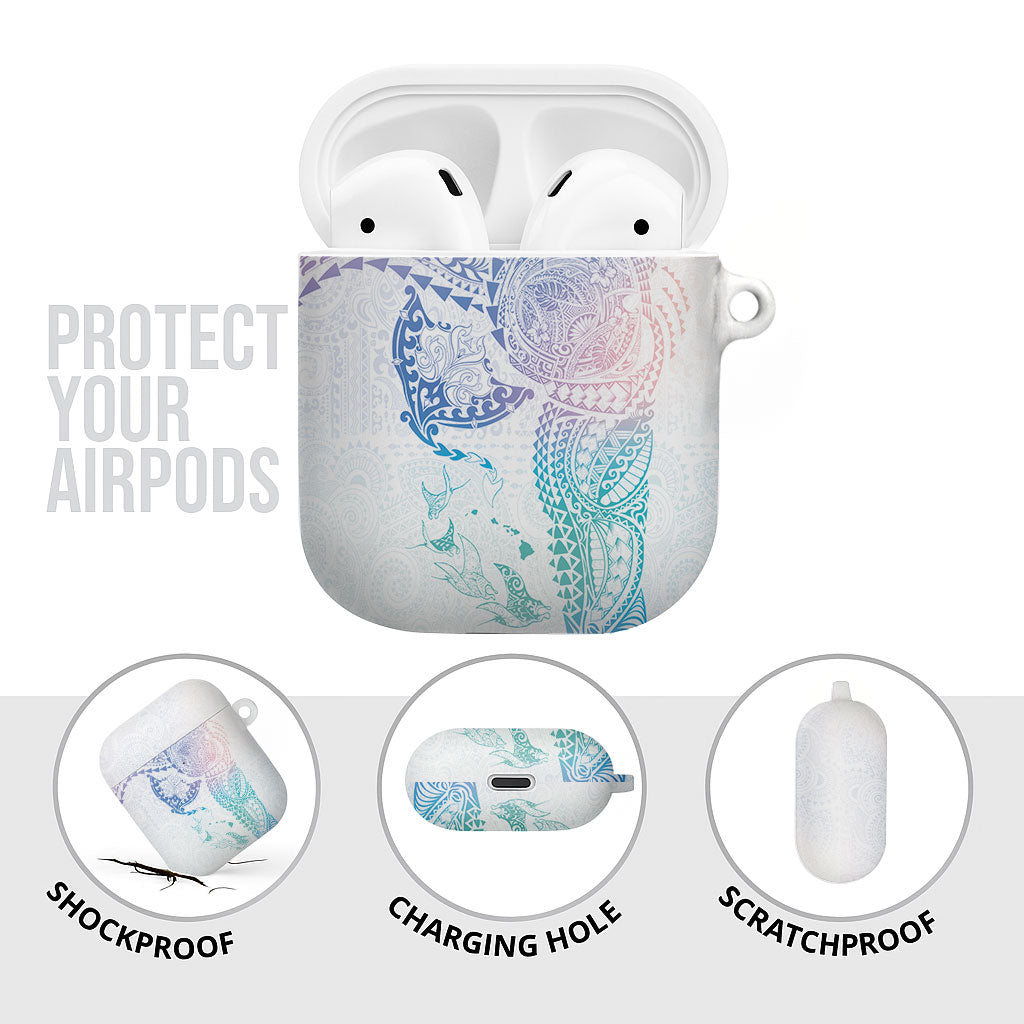 Hawaiian Manta Ray Tribal AirPods Case Polynesian Art Motifs Sweet Pastel LT03 - Polynesian Pride