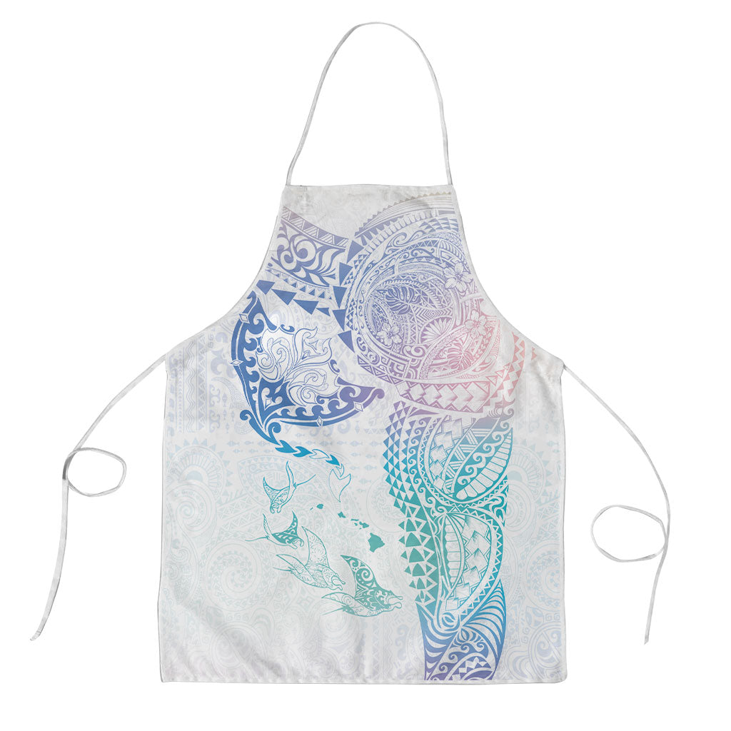 Hawaiian Manta Ray Tribal Apron Polynesian Art Motifs Sweet Pastel LT03 Multicolor - Polynesian Pride