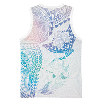 Hawaiian Manta Ray Tribal Basketball Jersey Polynesian Art Motifs Sweet Pastel LT03 - Polynesian Pride