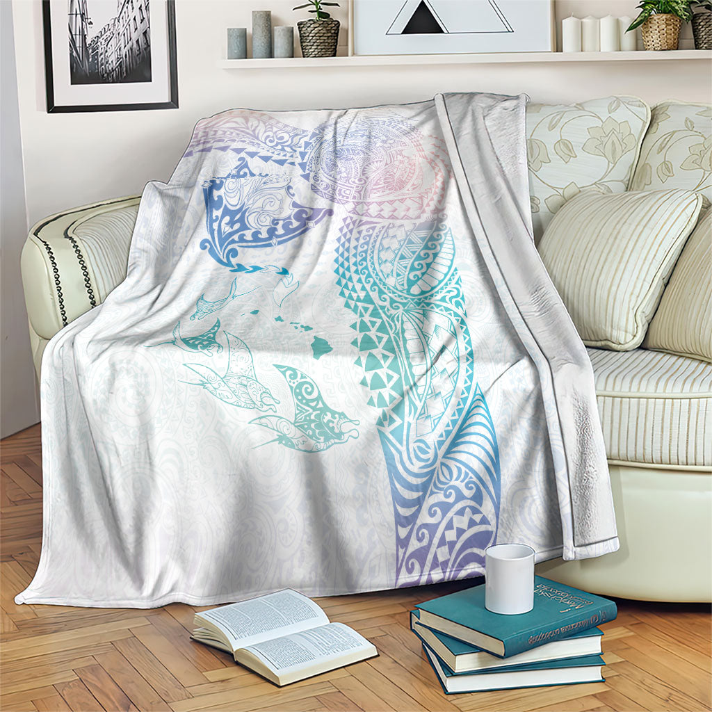 Hawaiian Manta Ray Tribal Blanket Polynesian Art Motifs Sweet Pastel