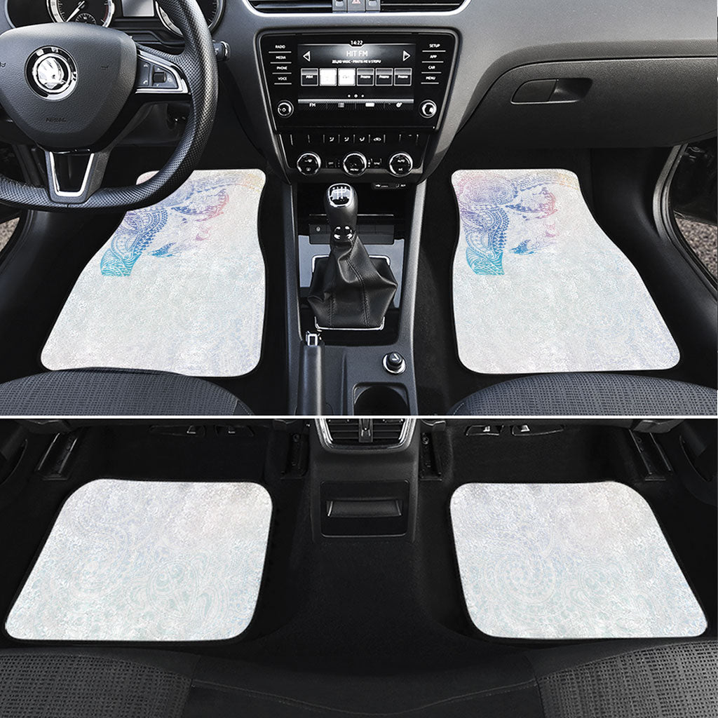 Hawaiian Manta Ray Tribal Car Mats Polynesian Art Motifs Sweet Pastel LT03 Set 4pcs Multicolor - Polynesian Pride