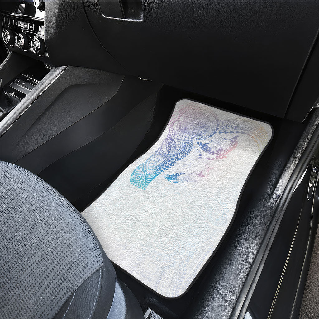 Hawaiian Manta Ray Tribal Car Mats Polynesian Art Motifs Sweet Pastel