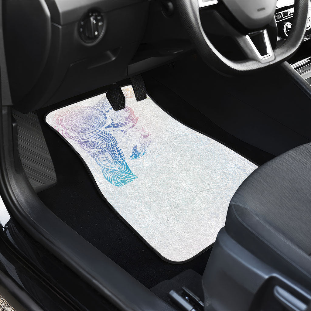 Hawaiian Manta Ray Tribal Car Mats Polynesian Art Motifs Sweet Pastel