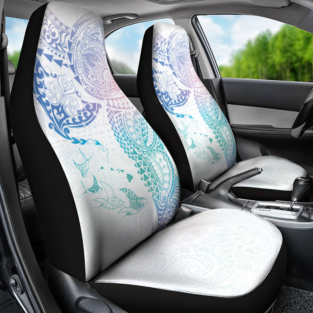 Hawaiian Manta Ray Tribal Car Seat Cover Polynesian Art Motifs Sweet Pastel LT03 - Polynesian Pride