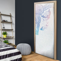 Hawaiian Manta Ray Tribal Door Cover Polynesian Art Motifs Sweet Pastel LT03 - Polynesian Pride