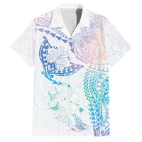 Hawaiian Manta Ray Tribal Family Matching Off Shoulder Maxi Dress and Hawaiian Shirt Polynesian Art Motifs Sweet Pastel LT03 Dad's Shirt - Short Sleeve Multicolor - Polynesian Pride