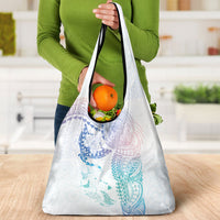 Hawaiian Manta Ray Tribal Grocery Bag Polynesian Art Motifs Sweet Pastel LT03 - Polynesian Pride