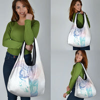 Hawaiian Manta Ray Tribal Grocery Bag Polynesian Art Motifs Sweet Pastel LT03 - Polynesian Pride