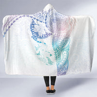 Hawaiian Manta Ray Tribal Hooded Blanket Polynesian Art Motifs Sweet Pastel LT03 One Size Multicolor - Polynesian Pride
