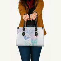 Hawaiian Manta Ray Tribal Leather Bag Polynesian Art Motifs Sweet Pastel