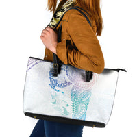 Hawaiian Manta Ray Tribal Leather Tote Bag Polynesian Art Motifs Sweet Pastel LT03 Multicolor - Polynesian Pride