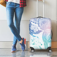 Hawaiian Manta Ray Tribal Luggage Cover Polynesian Art Motifs Sweet Pastel LT03 - Polynesian Pride