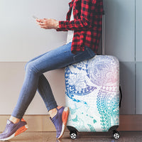 Hawaiian Manta Ray Tribal Luggage Cover Polynesian Art Motifs Sweet Pastel LT03 - Polynesian Pride