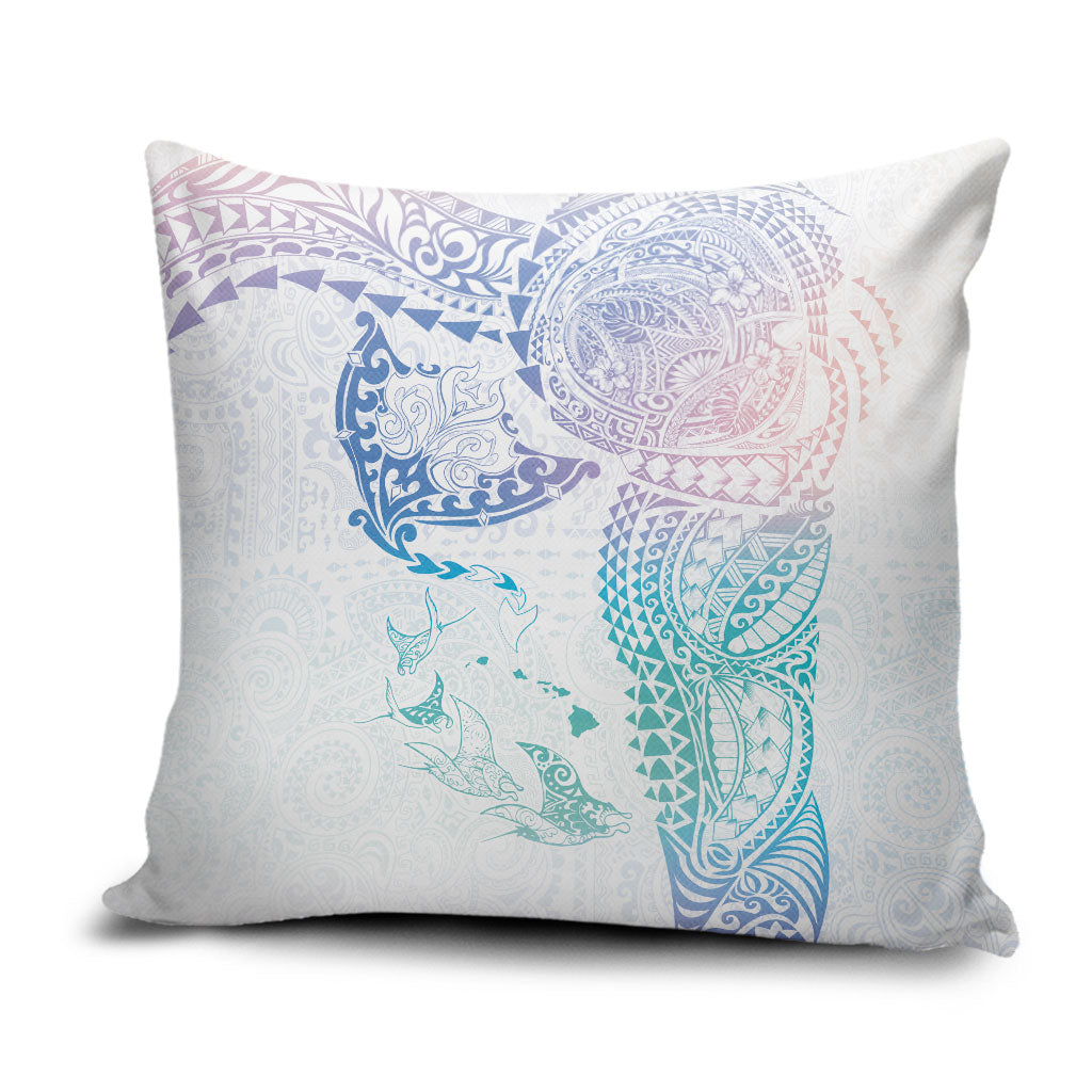 Hawaiian Manta Ray Tribal Pillow Cover Polynesian Art Motifs Sweet Pastel LT03 Multicolor - Polynesian Pride