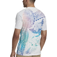 Hawaiian Manta Ray Tribal Rugby Jersey Polynesian Art Motifs Sweet Pastel LT03 - Polynesian Pride
