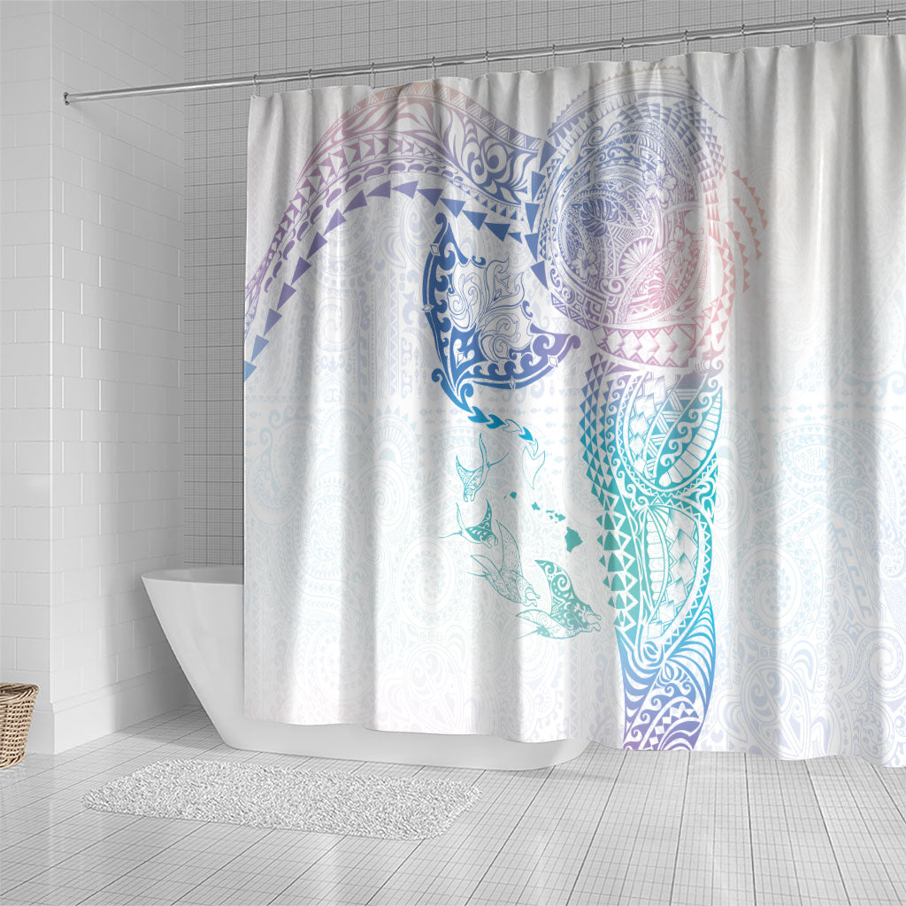 Hawaiian Manta Ray Tribal Shower Curtain Polynesian Art Motifs Sweet Pastel LT03 - Polynesian Pride