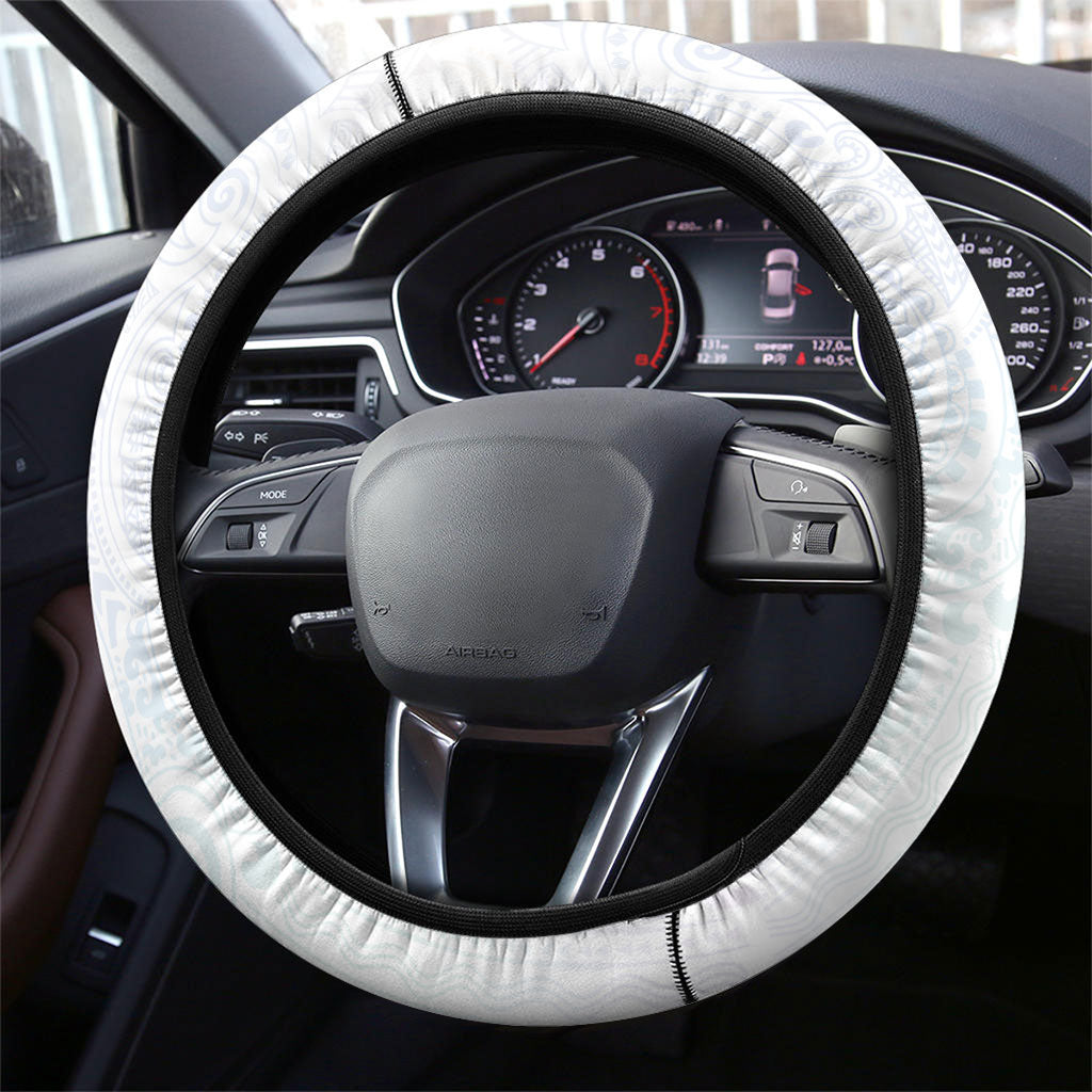 Hawaiian Manta Ray Tribal Steering Wheel Cover Polynesian Art Motifs Sweet Pastel LT03 - Polynesian Pride