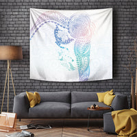 Hawaiian Manta Ray Tribal Tapestry Polynesian Art Motifs Sweet Pastel